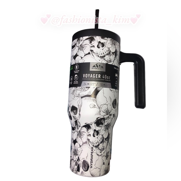 Hydrapeak voyager skull insulated 40 oz tumbler limited edition set HTF NWT - Picture 11 of 14